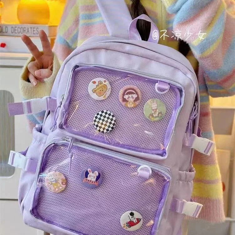 Japanese teenage girl high school bag JK backpack with badge display board Itabag for women Mochilas Mujer Ita 240906