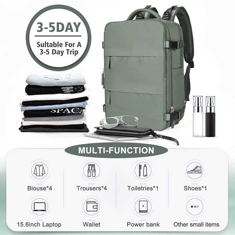 Carry on Backpack Large Travel Backpack for Women Men Airline Approved Gym Waterproof Business Luggage Laptop Daypack 240906