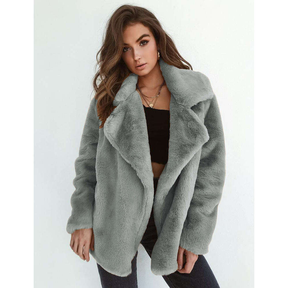 2024 Fashion Autumn/Winter Sexy Plush Collar Slimming Coat