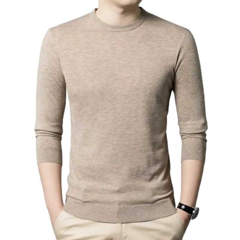 Smart Casual Autumn New Sweaters Mens Solid O-Neck Simplicity Fashion All-match Office Social Long Sleeve Pullovers Knitted Top Y240906