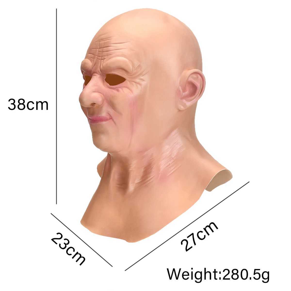 Halloween Old Man Mask Headdress Dress Up Props Headgear Old Grandpa Human Face Wig Props Halloween Funny MasksXJ240905