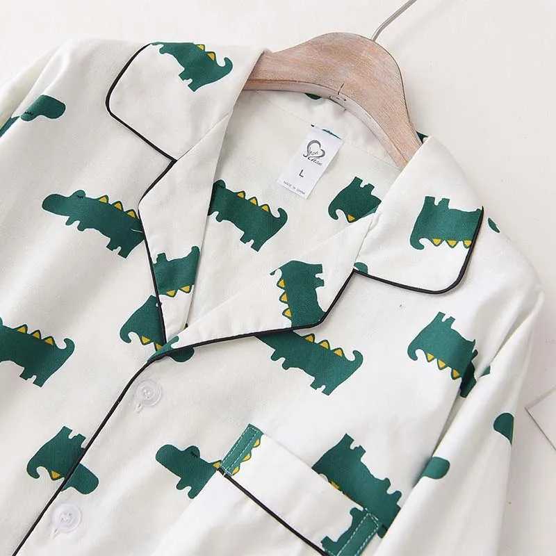 Best Selling Mens Pajamas Set Spring And Autumn Fresh Style Long Sleeve+Pants Full Cotton Comfort Homewear Loose Casual Wear Y240906