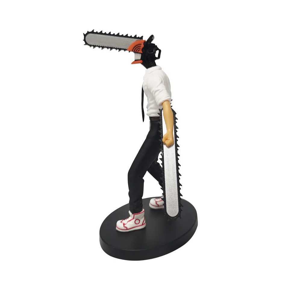 18CM Anime Chain Saw Man Danjitu PVC Chain Saw Helmet Activity Power Makima Model Toy Boy Series Decorative Gift W240905