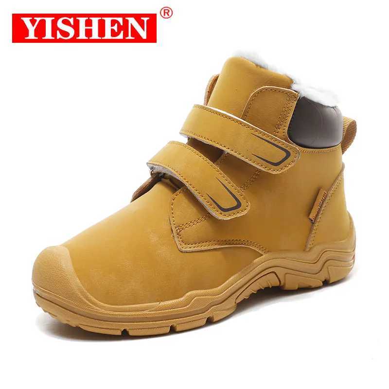 YISHEN Snow Boots Children Winter High-top Warm Plush Boots Kids Outdoor Suede Fashion Trend Girls Boys Shoes Bottes Enfants M240906