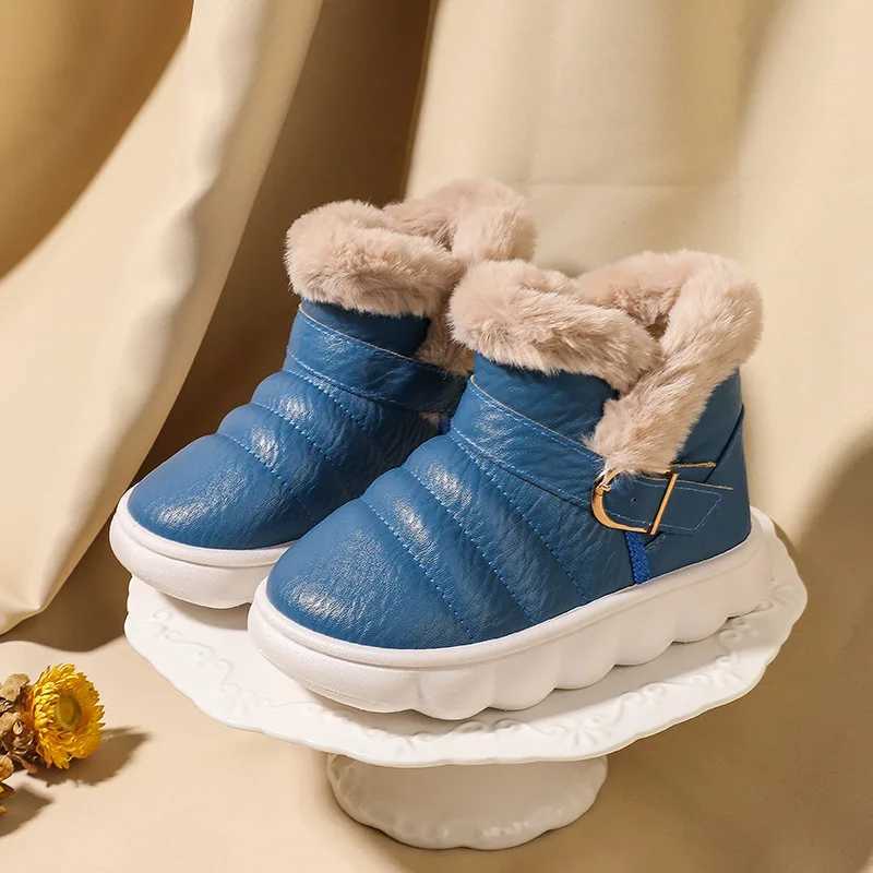 Snow boots childrens fashion and leisure autumn and winter new item thick warm leather boys and girls cotton boots waterproof for children M241102