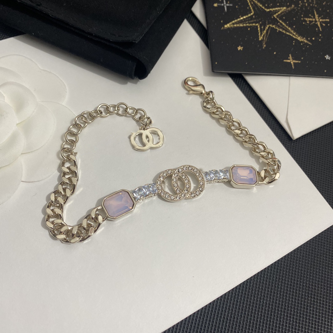 Designer Bangle Crystal Pearl Women's Gifts Fashion Wedding Party Jewelry Accessories Geometry Round Letter Chain Bracelet Fast Colour