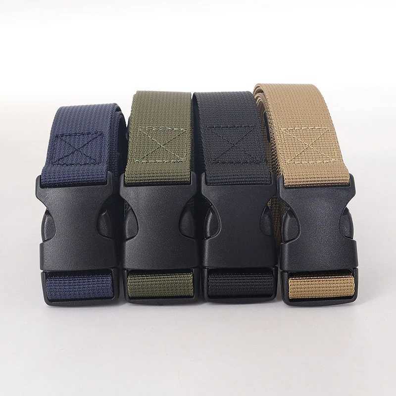125cm nylon woven military mens waist belt adjustable mens outdoor travel tactical belt with plastic buckle W240905