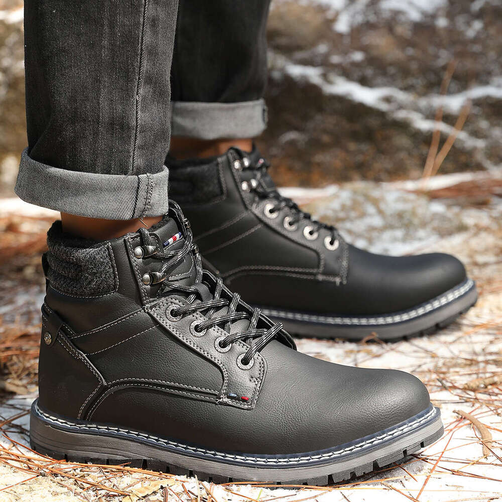 Penicfine Mens Winter Hiking Warm Plus Ing Snow Boots Outdoor Waterproof Non-Slip Trekking Walking Booties 241112