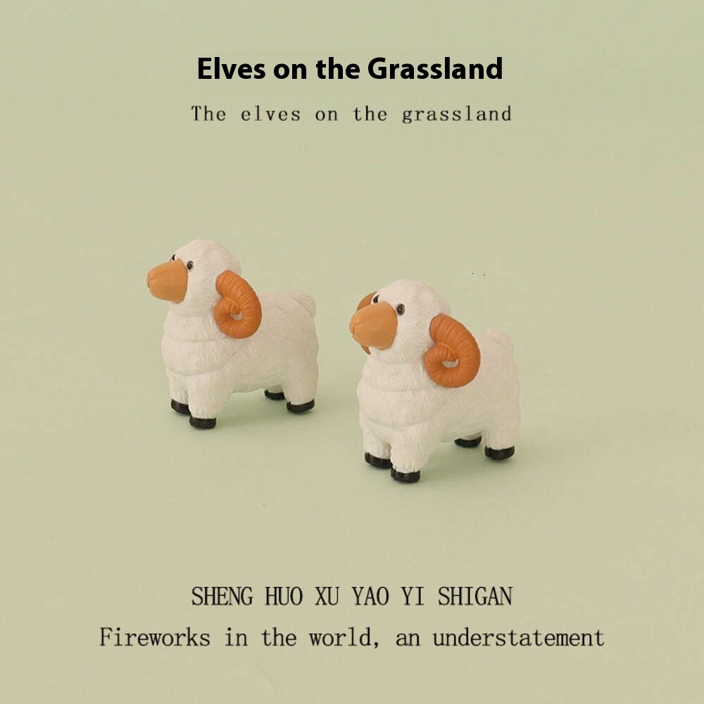 Cartoon Creative Ins Mini Cute Sheep Moss Micro Landscape Landscaping Home Decoration DIY Desktop Ornament