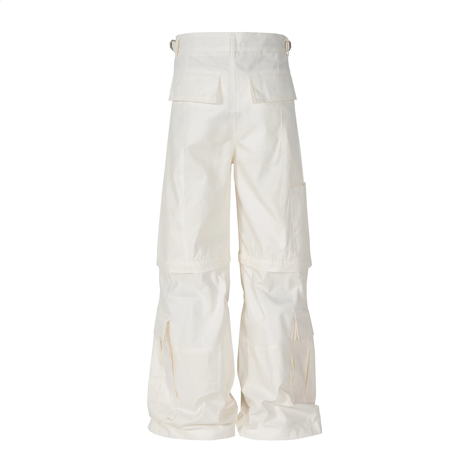 Y2k High Street Flared Cargo Multi Pocket Detachable Workwear Pants for Men and Women Solid Ropa Hombre Overalls Oversized 240904