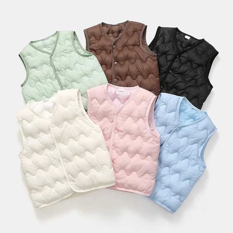 Autumn Winter Children Boys Girls Warm Vest Solid Waistcoats for Kids Children Sleeveless Outerwear 2-7Yrs Kids Warm Tops Y240906
