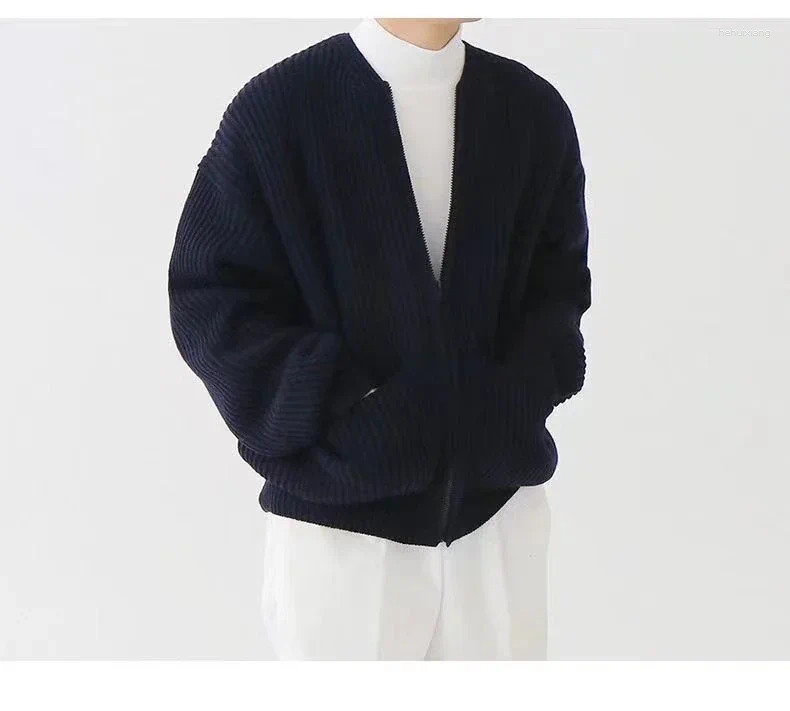Men's Sweaters Knit For Men Cardigan Autumn Warm Clothing Luxury Vintage Sweater Winter Cotton Man Clothes