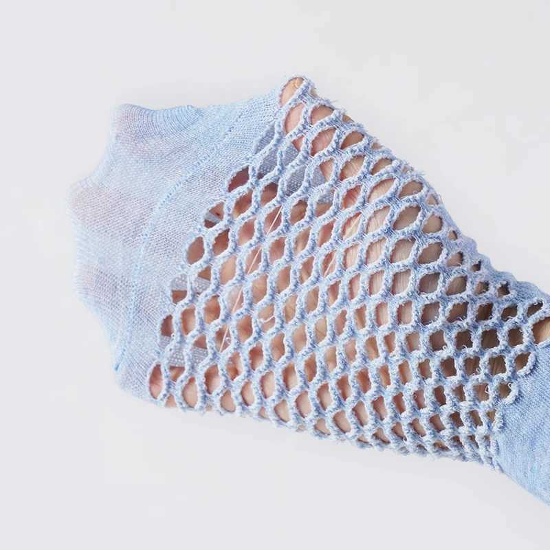 5 Pairs/Lot Men Spring Summer Hole Socks Breathable Cave Casual Soft Thin Low Cut Short Mesh Ankle Funny Man Sokken Y240906