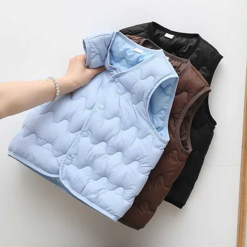 Autumn Winter Children Boys Girls Warm Vest Solid Waistcoats for Kids Children Sleeveless Outerwear 2-7Yrs Kids Warm Tops Y240906