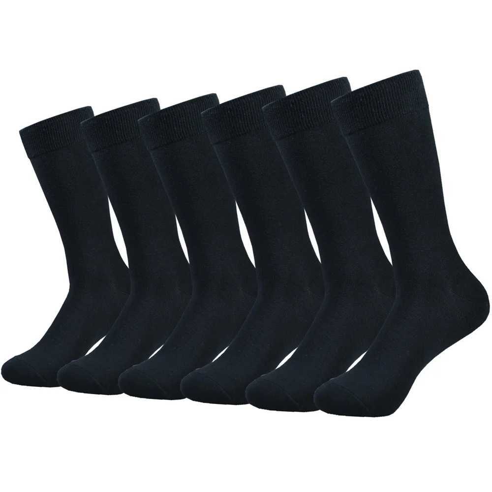 6 pairs of mens socks black cotton dress socks high-quality long autumn and winter sweat resistant odor proof calf socks W240905