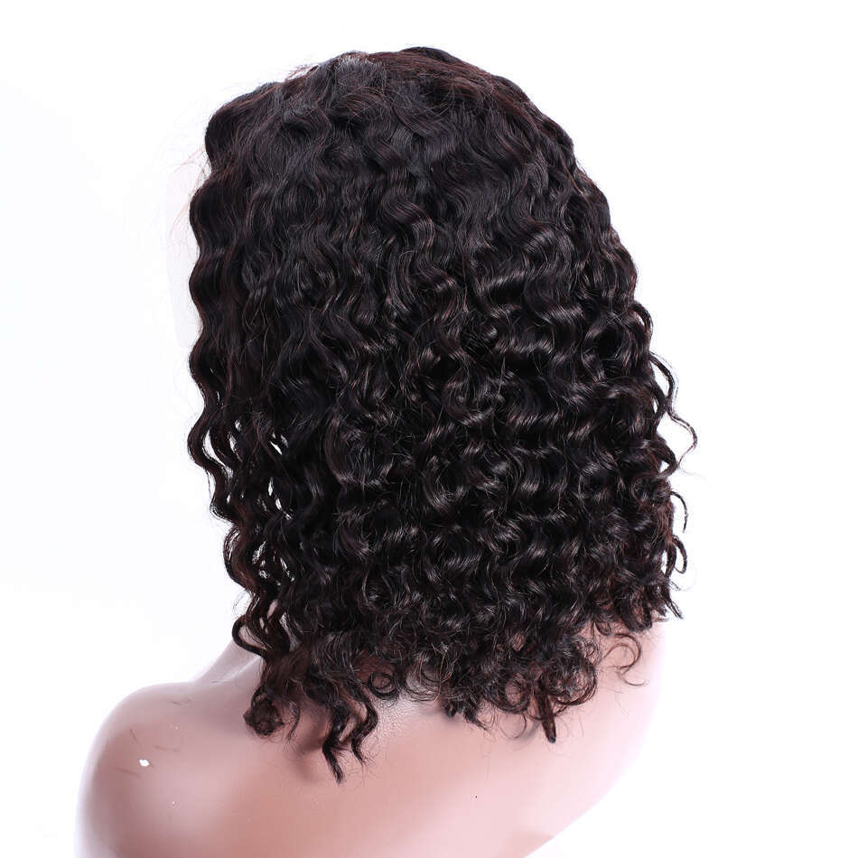 150% 180% HD 13X4 Human Hair Wigs Water Wave Lace Frontal Wig Bob Short Deep Curly Pre Plucked
