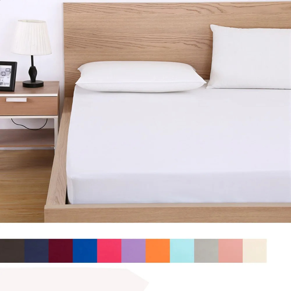Solid bedding mattress protective cover 90140160180200220X200 with elastic band bed sheet large size single 240903