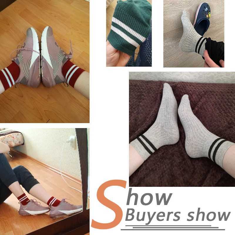 Pair Man Striped Casual Socks Standard Thickness Cotton Breathable Funny Unisex Street Fashion Happy Sock Cheap For Money W250217
