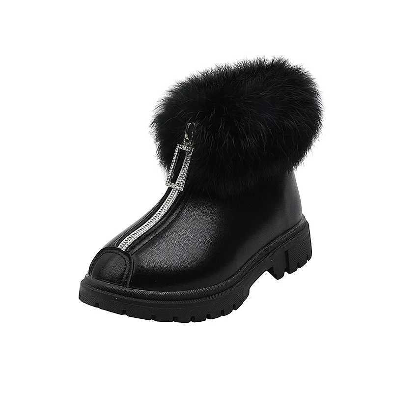 Children Unisex Solid Furry Boots for Boys Girls Korean Style Winter Warm Kids Fashion Snow Boots Low Heel Non-slip Tide Boots M240906