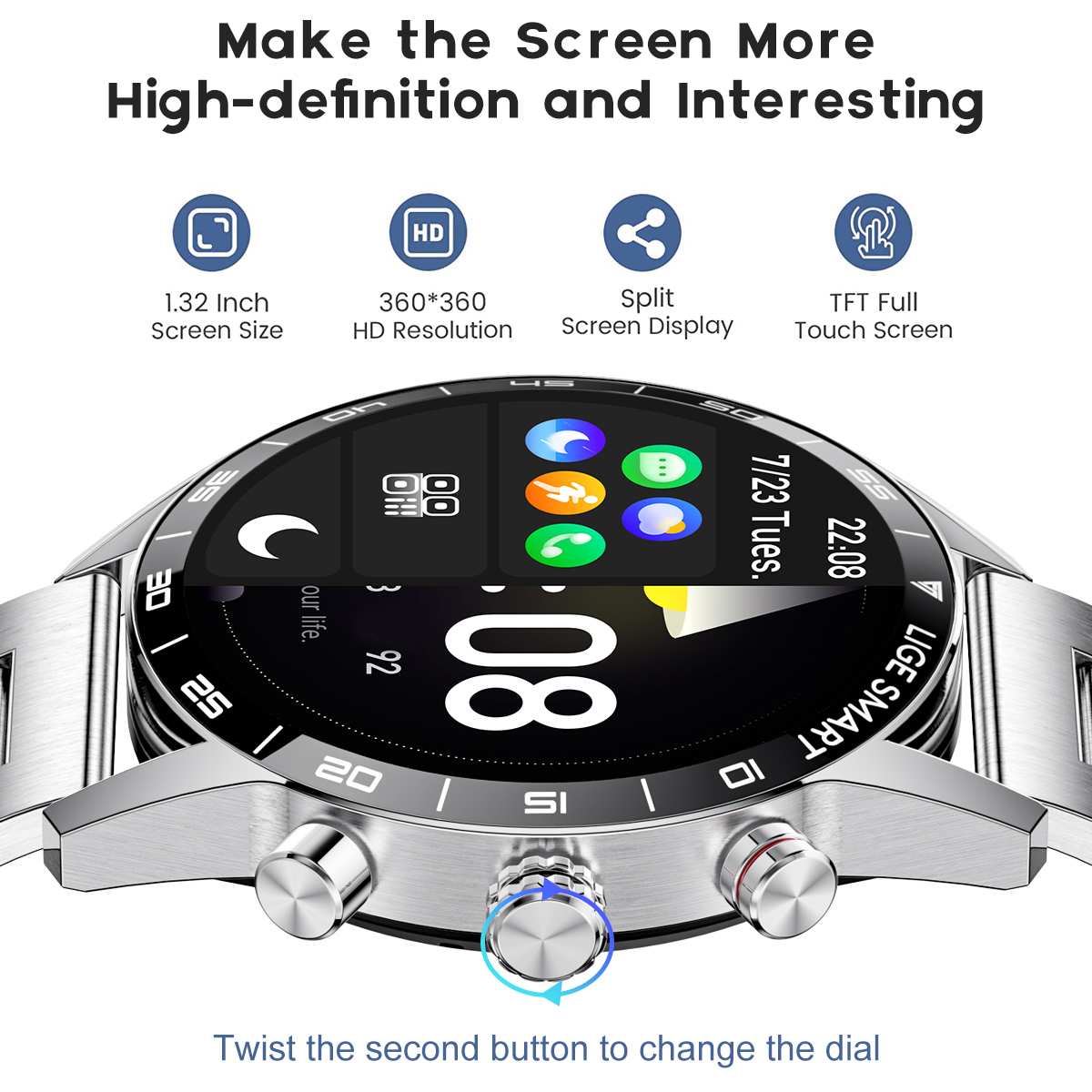 LIGE's new Bluetooth calling smartwatch, waterproof, step counting, multifunctional health monitoring, voice assistant, remote control, camera, w