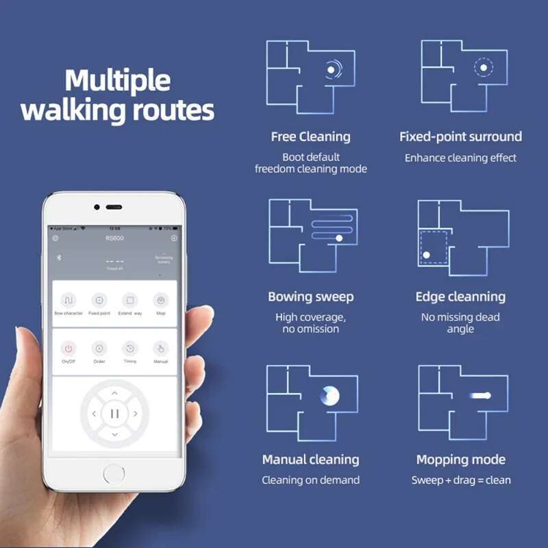 New Wireless Smart Robot Vacuum Cleaner Multifunctional Super Quiet Vacuuming Mopping Humidifying For Use Home Appliance