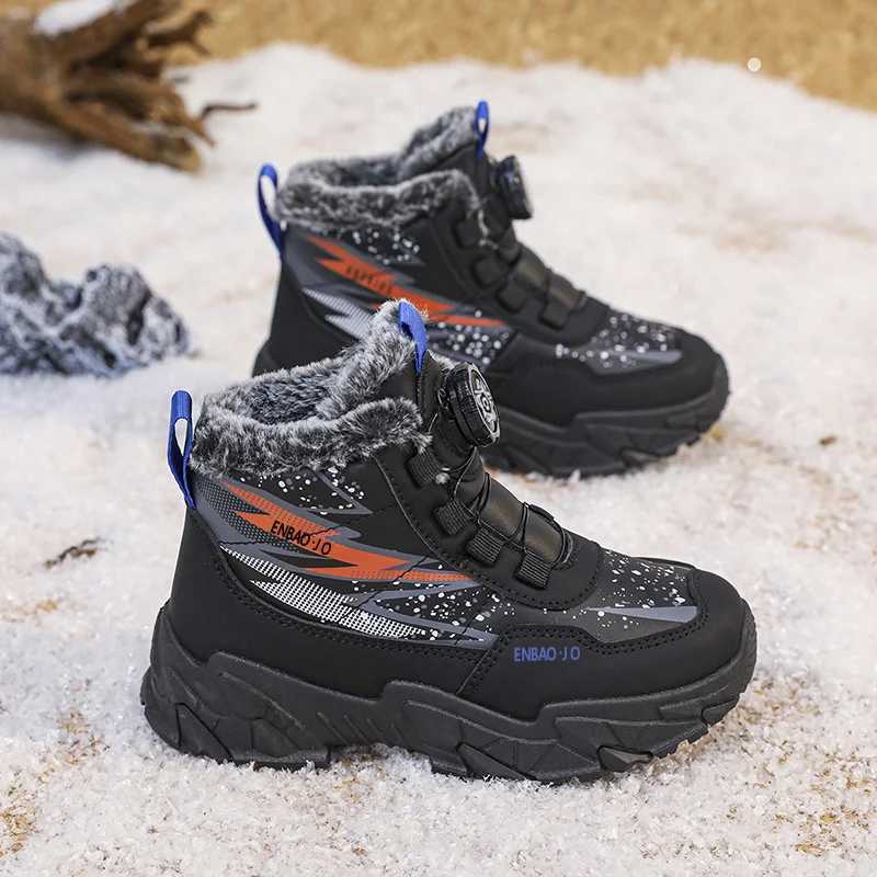 Childrens Winter Boots Slip-on Casual Cotton Snow Boot Plus Velvet Thickening High Top Popular Comfortable Shoe Explosive Style M240906