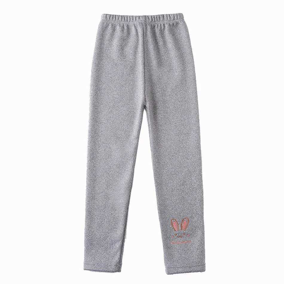 3-8 Years Girl Leggings Baby Bunny Pants Kids Autumn Winter Thermal Tights Children Fleece Lined Fashion Trousers Casual Bottoms Y240906