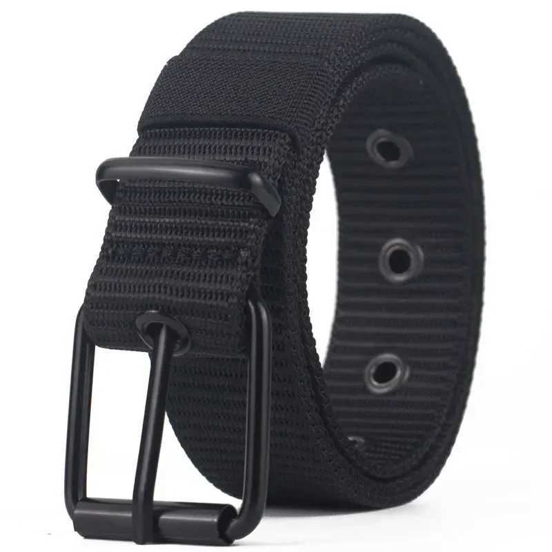 Perforated canvas strap mens needle buckle strap Korean version student universal denim strap military training expansion W240905