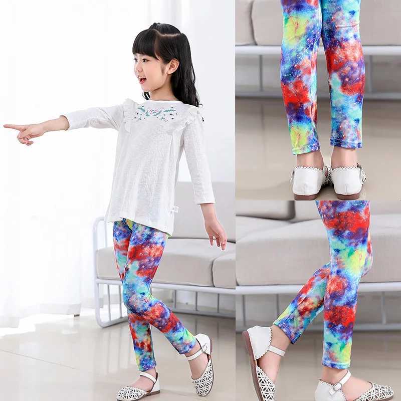 Girls Leggings for Outdoor Travel Clothes Girls Pants Student Casual Wear Customizable Stylish Computer Printing For 2-10 Years Y240906