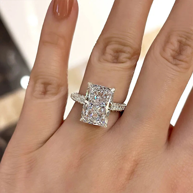 Choucong Brand Wedding Rings Stunning Luxury Jewelry 925 Sterling Sterling Silver Princess Cut White Lab Moissanite Diamond Party Eternity Female Wome