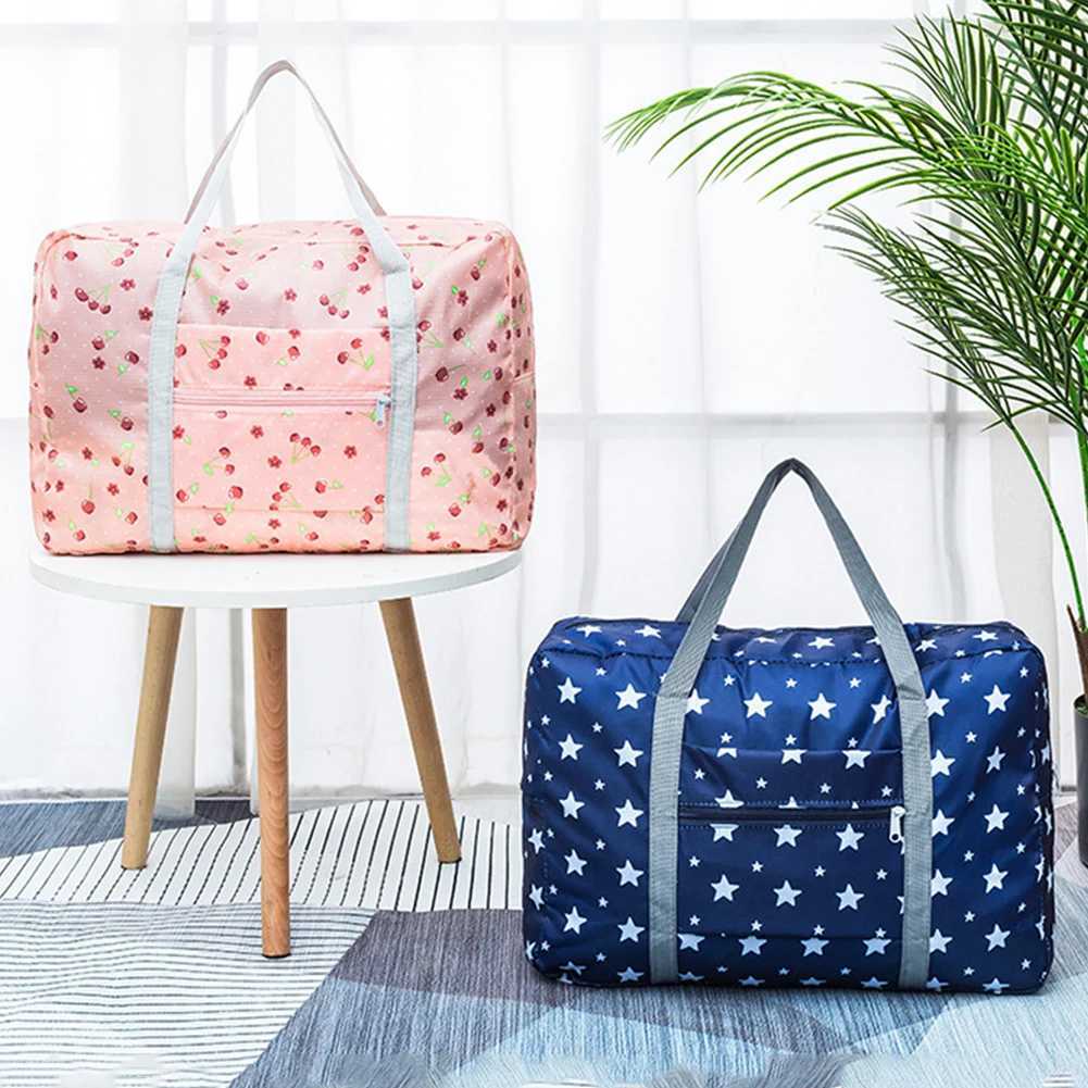 Foldable large capacity clothing storage bag womens sports and fitness travel handbag waterproof zipper closure swimming and yoga bag W240906