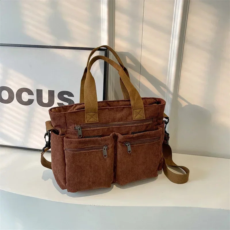 NEW Large Capacity Corduroy Zipper Ladies Fashion Tote High Quality Classics Shoulder Bags on Sale Bolso Mujer zhanyishengli