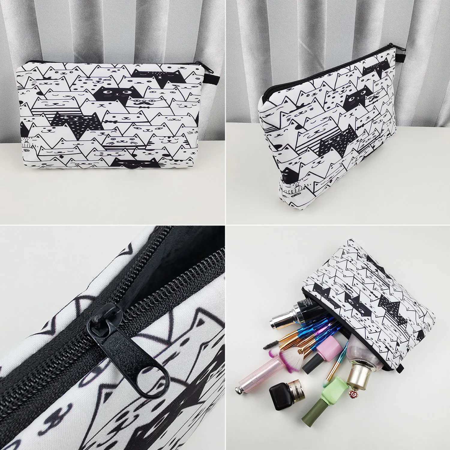 Tulip Printed Makeup Bag Outdoor Travel Portable Storage Bag LeiSURE Plant Flower Double sided Makeup Bag W240905