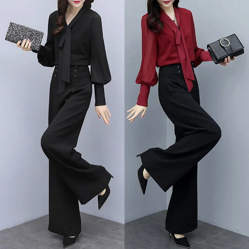 summer crossover womens clothing clock bottom casual fashion Korean style loose fit long sleeved two-piece set 240903