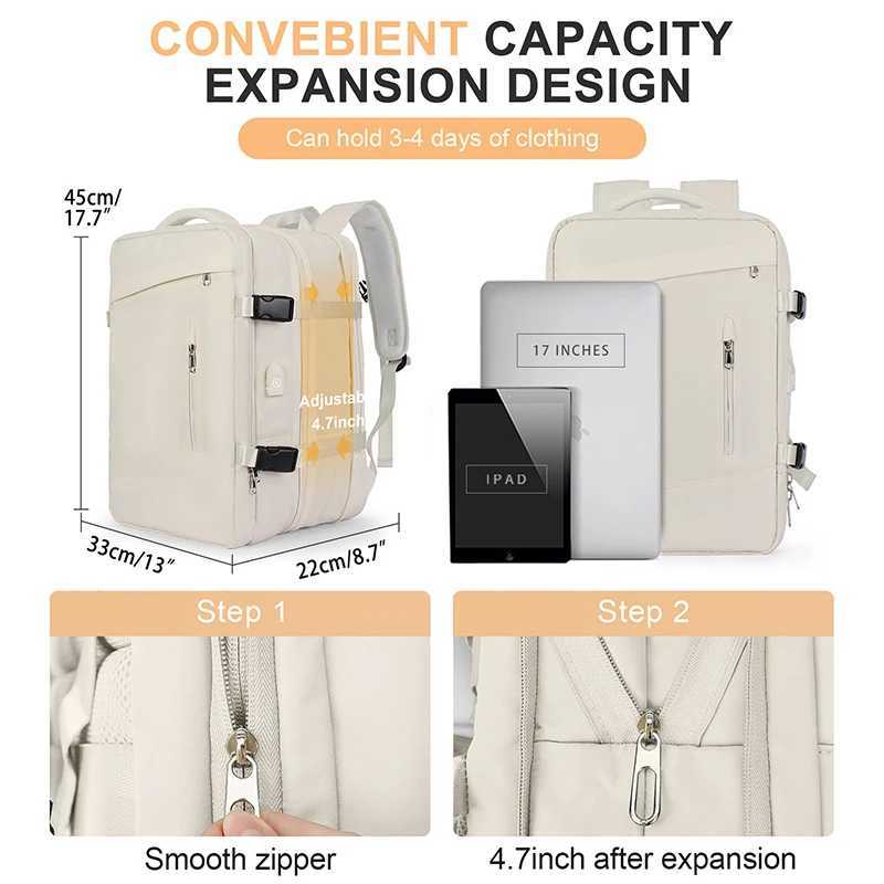 Travel Laptop Backpack Extra Large 25 40l Expandable Carry on Backpack for Women Men Water Resistant Luggage Backpacks 240906
