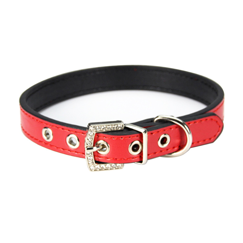 halloween Pet collar Black border steam eye decoration lead dog with diamond buckle head leather dog neck collar collar
