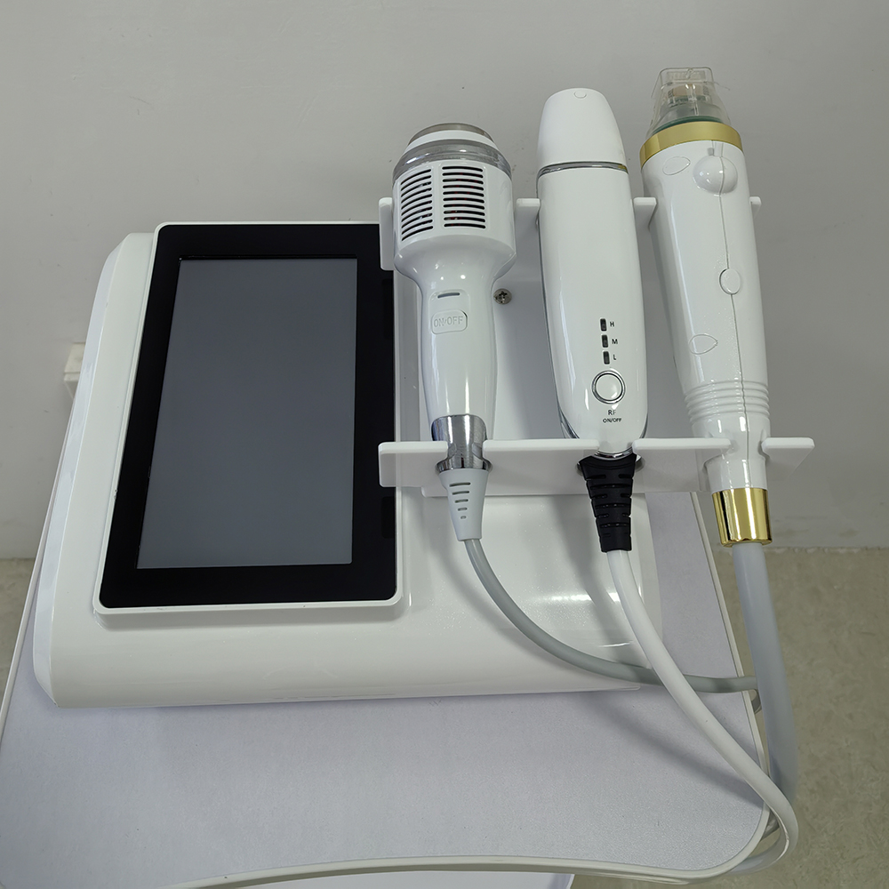Gold RF Microcrystal Face Lifting Firmness Enhancement Microneedling Skin Repair HIFU Collagen Boosting Machine 3 Handles Anti-wrinkle Acne Removal Ic