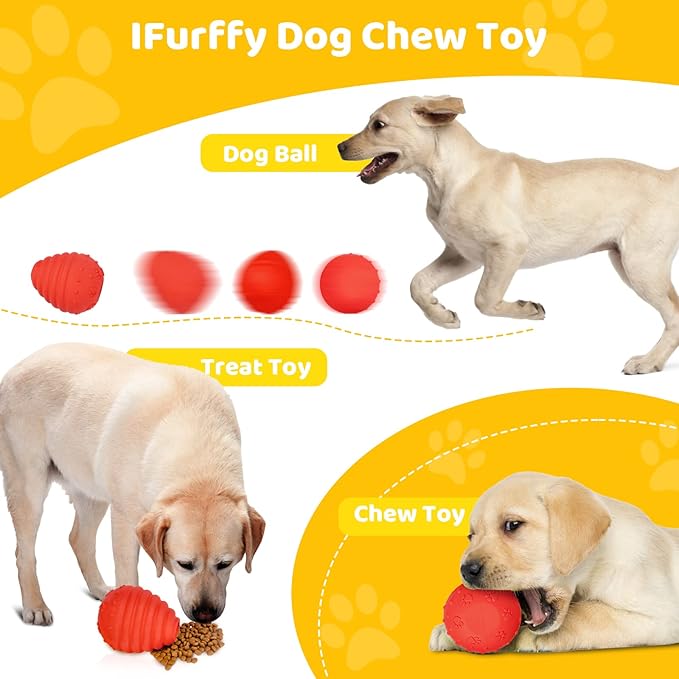 Treat Dispensing Puzzle Dog Toys for Aggressive Honeycomb Shape Interactive Natural Rubber Durable Puppy Slow Feeder Toys for IQ Training Mental Enric