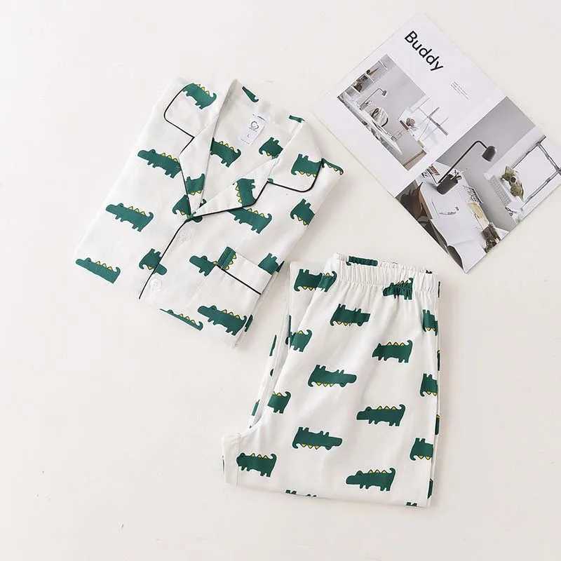 Best Selling Mens Pajamas Set Spring And Autumn Fresh Style Long Sleeve+Pants Full Cotton Comfort Homewear Loose Casual Wear Y240906