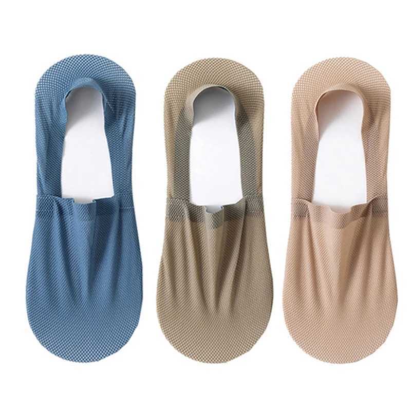 3 pairs/batch mens boat socks fashionable summer thin invisible socks breathable soft casual socks high-quality elastic mesh socks W240905