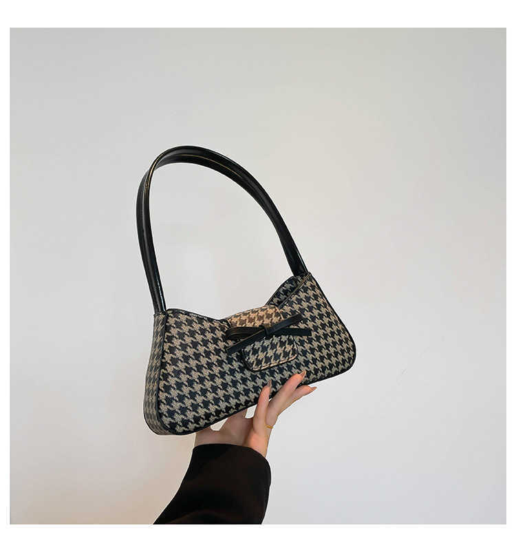 Women's handbag niche bow leopard print bag for women fashion personality handbag single shoulder armpit baguette bag 240915