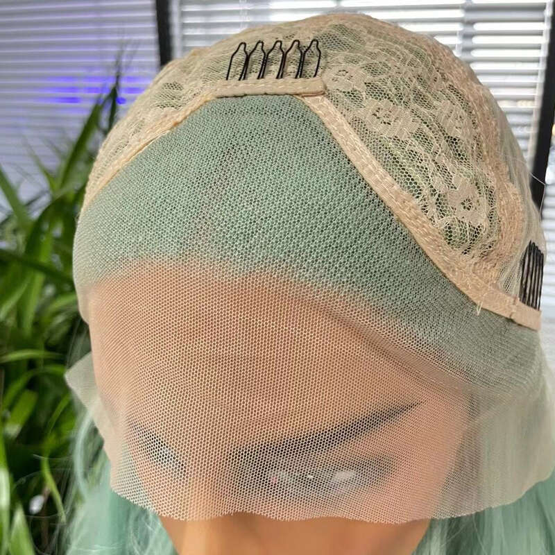 Synthetic Lace Front Wigs For Women Long Wavy Blue-Green Color Fashion Natural Hair High Temperature Fiber Daily/Cosplay