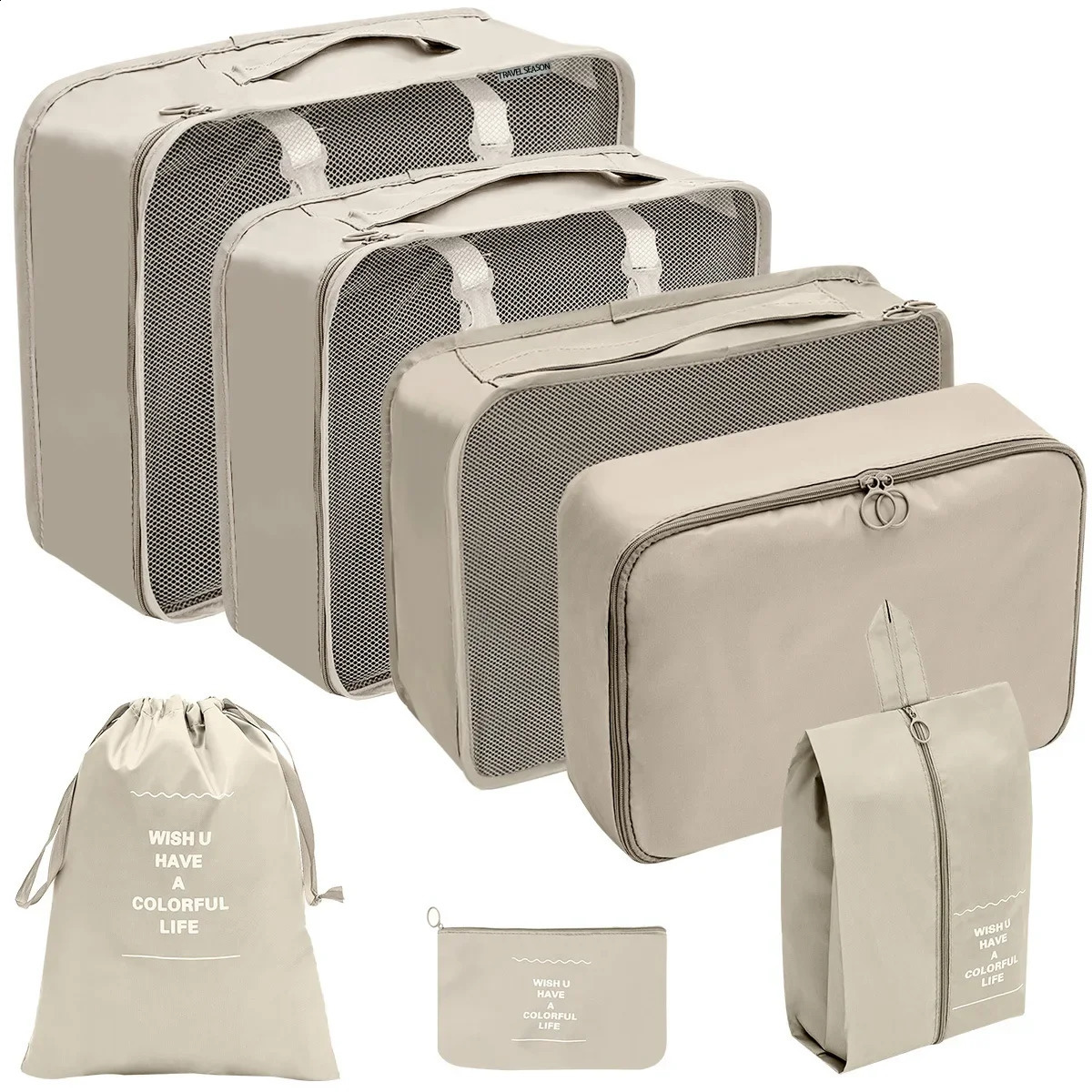 7piece travel storage bag thick luggage clothing classification set 240906