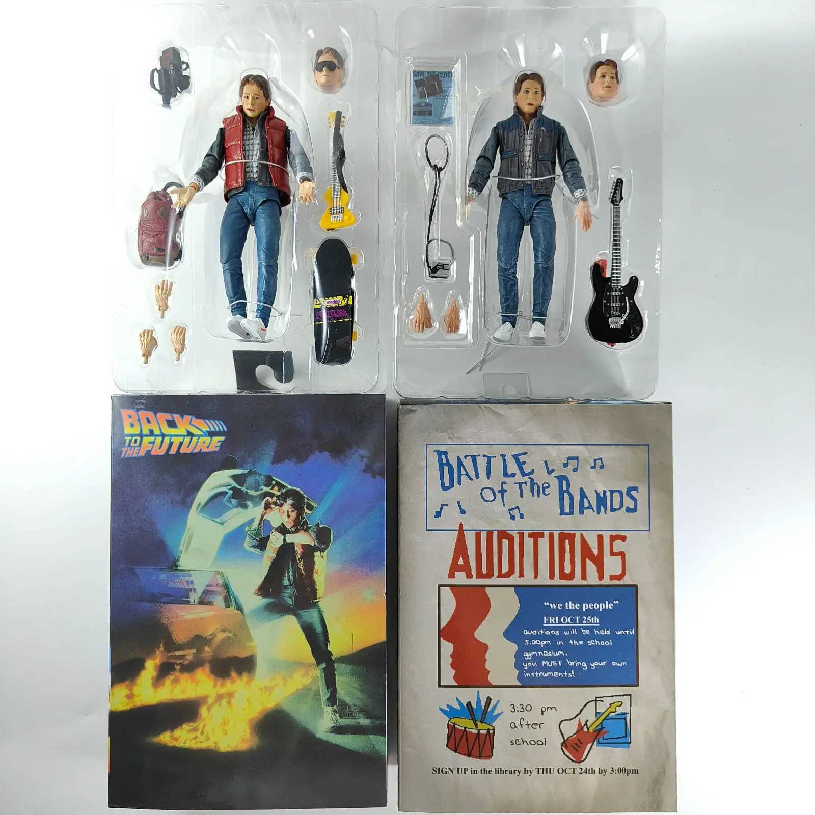 Neca Guitar Marty Figure Back to the Future Part II 1985 Guitar Marty McFly Audition Action Figure Model Toy for Birthday Gifts W240905