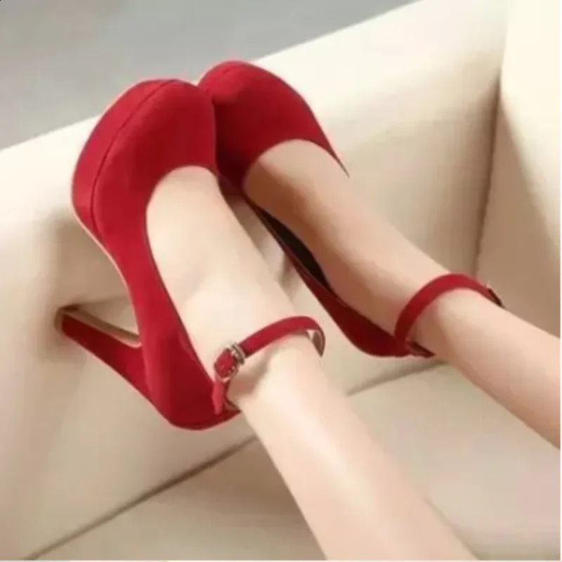 Elegant Wome Shoe Spring Thick Work Versatile High Heel Shoes Black Fashion Women New Shoe42 240904