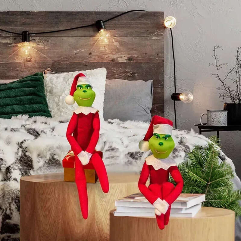 New Doll Christmas Green Grinch Cm Hair Monster Plush Toy Home Decorations Elf Ornament Pendant Childrens Birthday Gift Fy