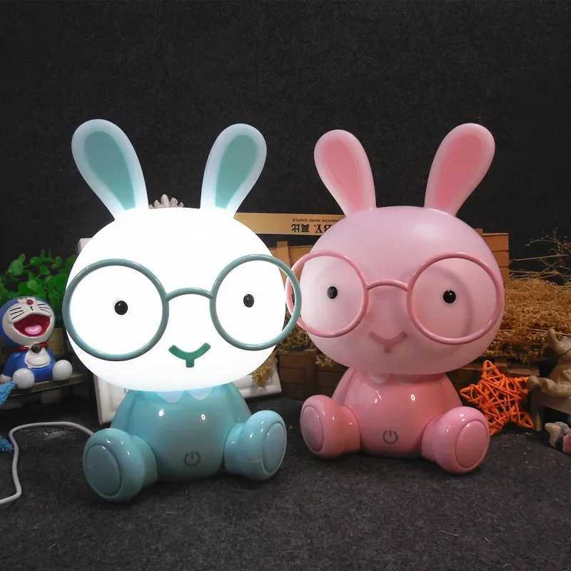 Glass Rabbit Night Light Baby Room Cartoon LED USB Night Light Christmas Gift Children Bedside Home Decoration Holiday Lighting W240816