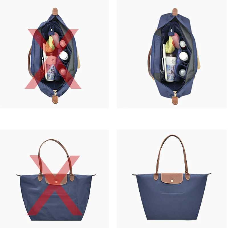 Womens makeup organizer felt insertion bag with multiple pockets travel handbag large lined makeup bag suitable for long fashion bags W240905