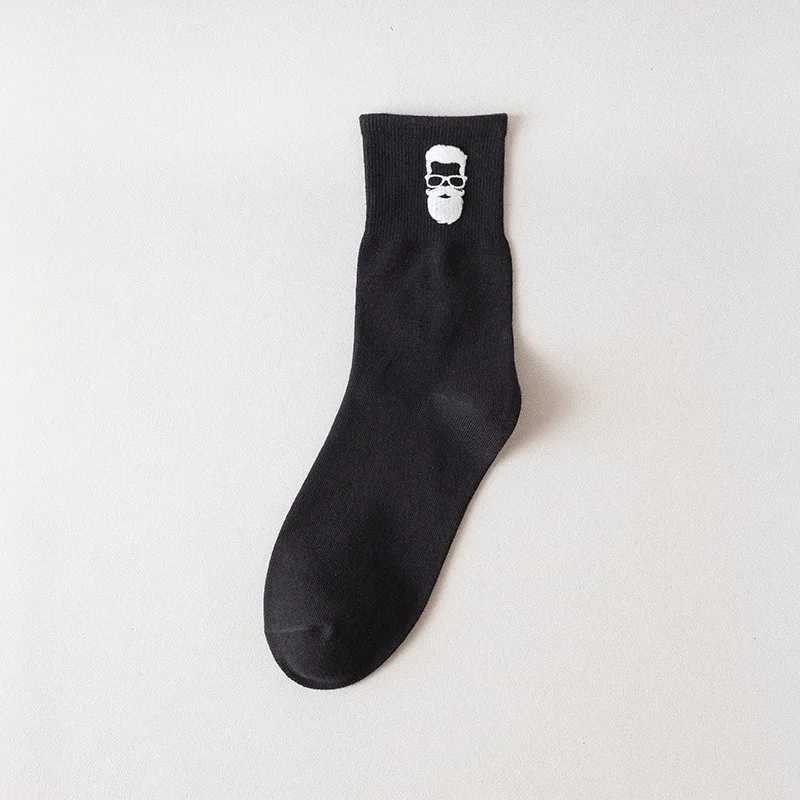 20 Autumn/Winter Solid Color High Waist Mens Socks Cotton Personalized Transformation Funny Mens Socks W240905