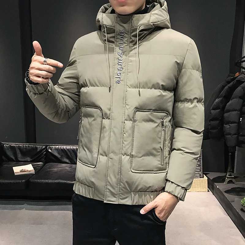 New Cotton Padded Clothes MenS Bread Clothes Korean Version Fashion Hooded Cotton Padded Jacket Handsome Winter Coat Young M240906
